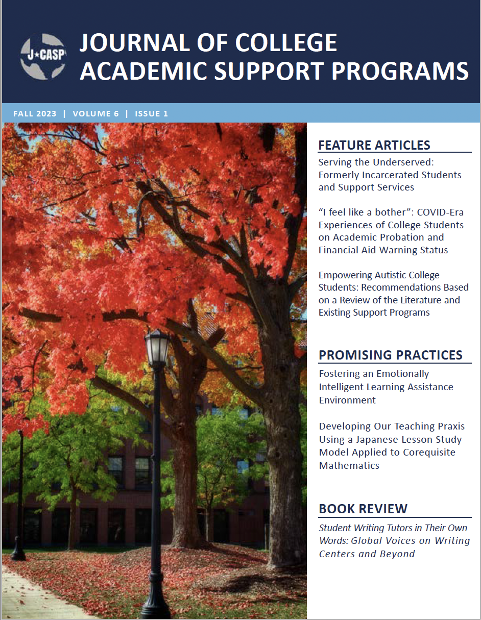 					View Vol. 6 No. 1 (2023): Journal of College Academic Support Programs
				